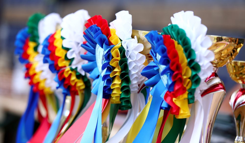 Rosettes lined up