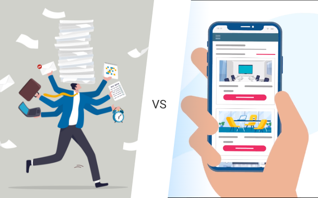 Complicated multitasking vs booking spaces on mobile