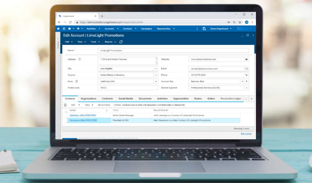 Sales CRM laptop