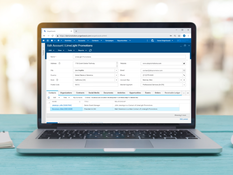 Sales CRM laptop